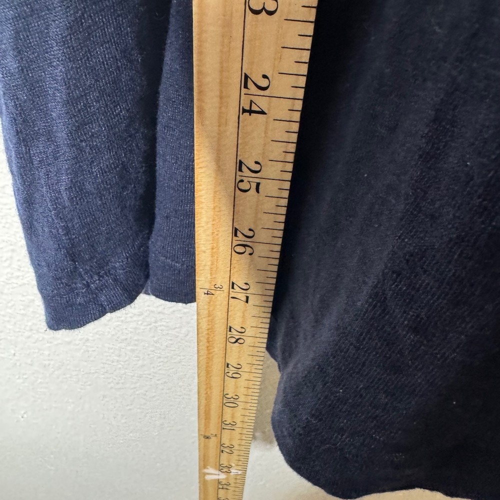 Chicos Linen Blend V Neck Top Navy Blue Size 4 XXL Boho - Picture 6 of 8